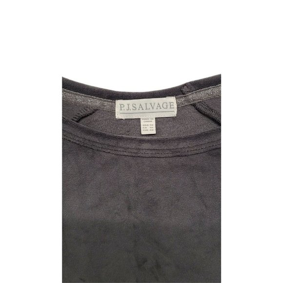 PJ Salvage Lounge plus size 3x Grey Oh My Velour Top Ribbed Cuff sleepwe… - Picture 4 of 7